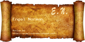 Engel Norman névjegykártya